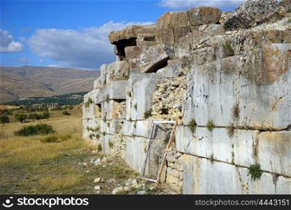 Wall of roman bath in Antiohia Pisidia near Yalvac, Turkey