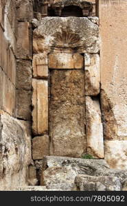 Wall of roman temple in Baalbeck, Lebanon