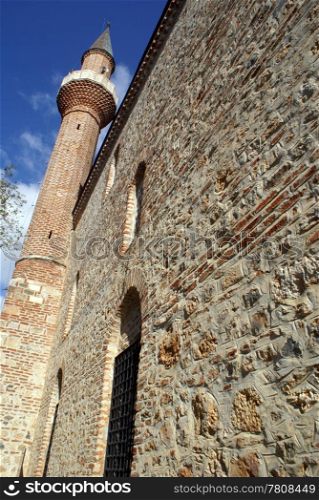 Wall of Suleimaniye mosque in Alanya, Turkey