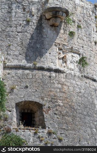 Wall of tower in fortress, Hvar, Croatia