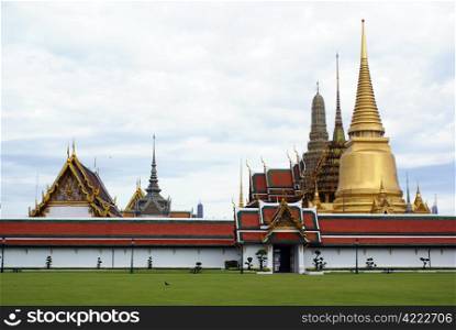 Wall of Wat Phra Keo in Bangkok, Thailand