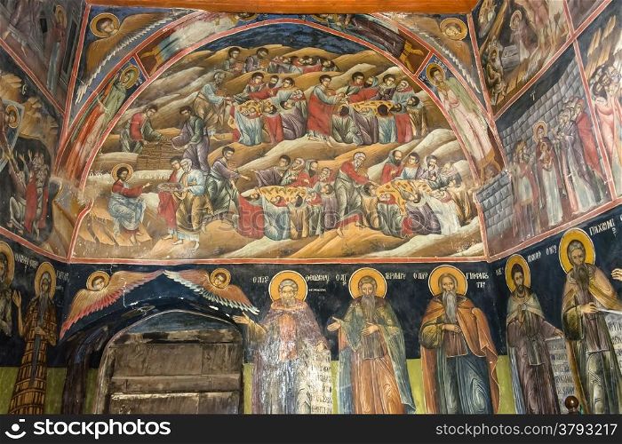 Wall painting inside an Orthodox church