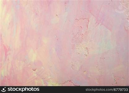 Wall with pink and yellow texture. Room interior