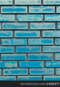 Wall with rblue bricks. Old brick wall background. grunge brick background texture