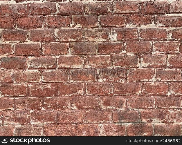 Wall with red bricks. Old brick wall background. grunge brick background texture