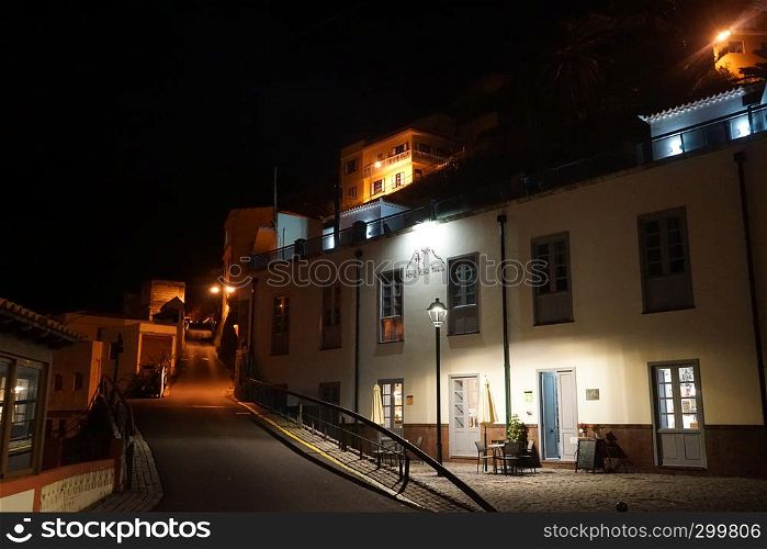 WALLEHERMOSO, SPAIN - CIRCA FEBRUARY 2019 Hotel Rural Triana at night