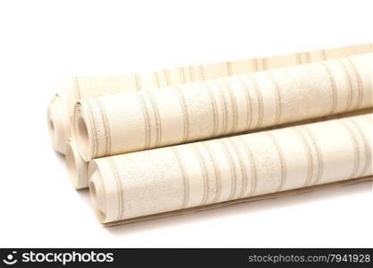 wallpaper rolls isolated on white background