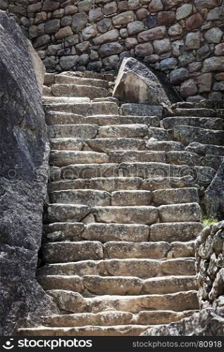 walls and stairs in Machu Picchu