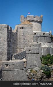 Walls in Old Town of Dubrovnik, Croatia.