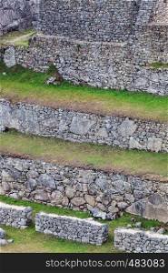 walls on the mountain of Machu Picchu