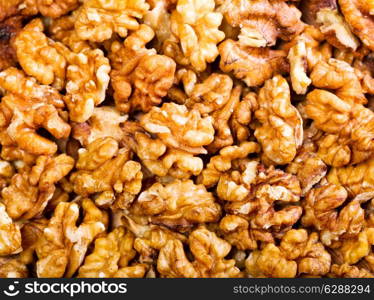 walnut kernels as background