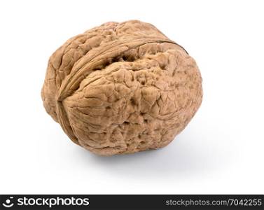 walnut on white background with clipping path
