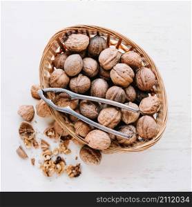 walnuts basket with nut mill