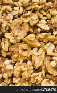 Walnuts close up, shelled and fresh ready to eat.