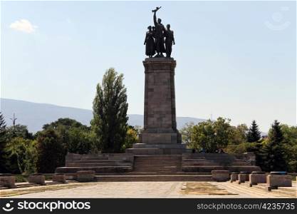War memorial in park in Sophia, Bulgaria
