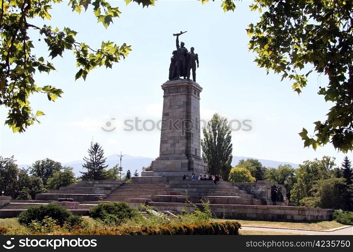 War memorial in park in Sophia, Bulgaria