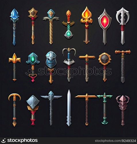 war sword weapon game ai generated. steel ancient, warrior knife, fight metal war sword weapon game illustration. war sword weapon game ai generated