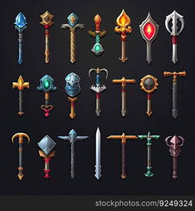 war sword weapon game ai generated. steel ancient, warrior knife, fight metal war sword weapon game illustration. war sword weapon game ai generated