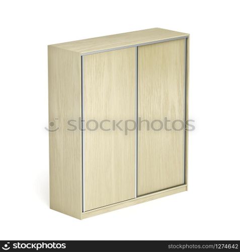 Wardrobe with sliding doors on white background