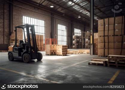 warehouse loader loading cargo pallets generative ai.