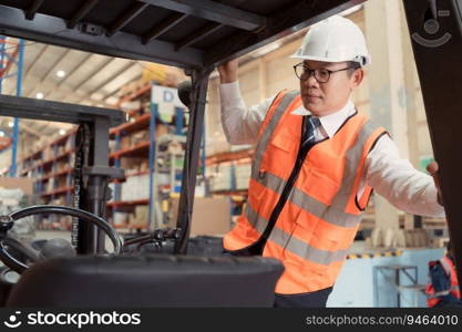 Warehouse manager Examine the equipment used to move goods in the warehouse and test drive a forklift.