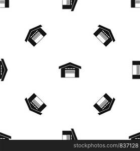 Warehouse pattern repeat seamless in black color for any design. Vector geometric illustration. Warehouse pattern seamless black