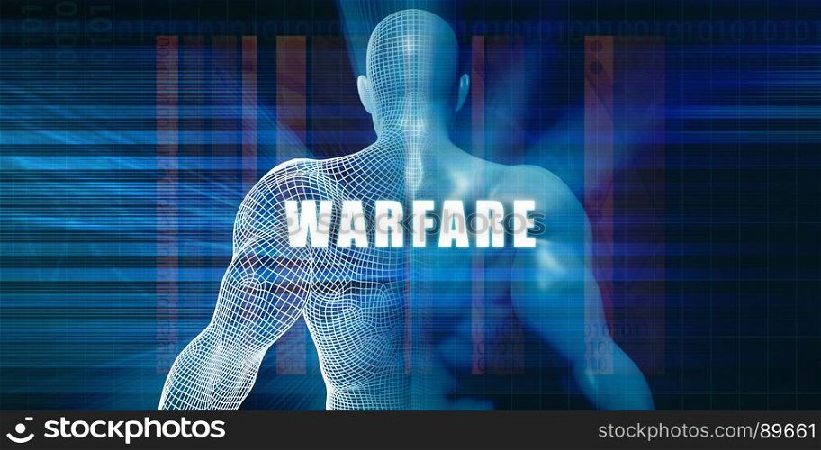 Warfare as a Futuristic Concept Abstract Background. Warfare