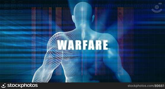 Warfare as a Futuristic Concept Abstract Background. Warfare