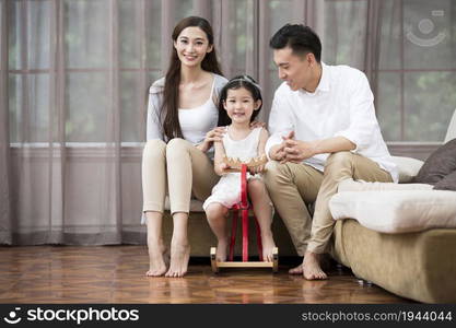 Warm and loving family of three