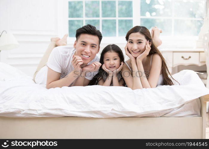 Warm and loving family of three