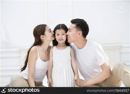 Warm and loving family of three