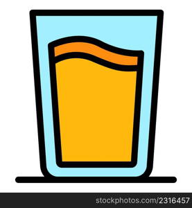 Warm glass mug icon. Outline warm glass mug vector icon color flat isolated. Warm glass mug icon color outline vector