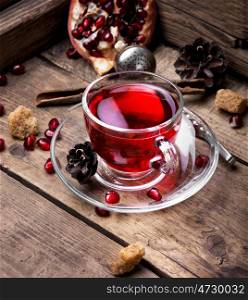 warm pomegranate tea.. turkish winter tasty tea with pomegranate seeds