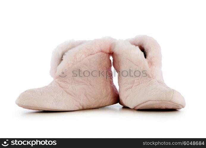 Warm slippers isolated on the white background&#xA;