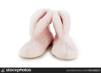 Warm slippers isolated on the white background&#xA;