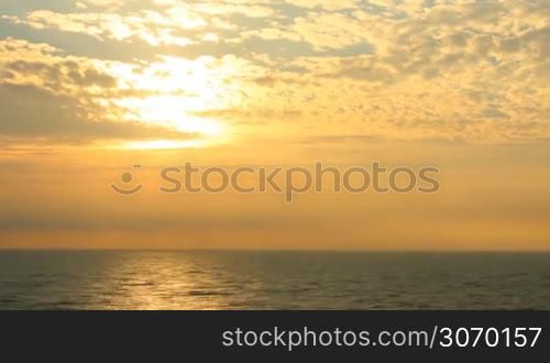 warm sunset on the tranquil sea