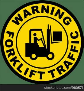 Warning Forklift Traffic Floor Sign Vector