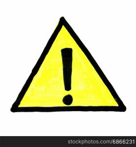 warning safety sign isolated over white. warning safety sign in black and yellow isolated over white background