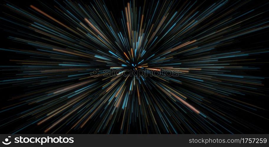 Warp Speed Abstract Background in Space Concept. Warp Speed