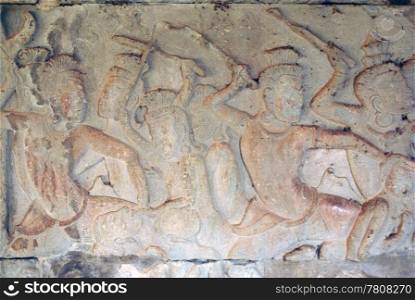 Warriors in Mahabharata, Wall of Angkor wat