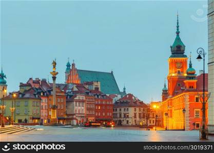 Warsaw. Royal Square.. View of the royal square and the column of Sigismund. Poland. Warsaw.