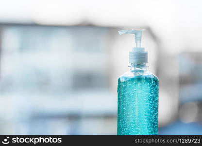 wash hand sanitizer gel dispenser, against Novel coronavirus or Corona Virus Disease (Covid-19) at public Indoor. Antiseptic, Hygiene and Healthcare concept