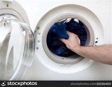 Washing clothes in a front loading washer