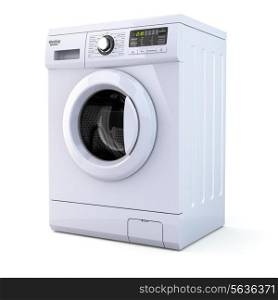 Washing machine on white isolated background. 3d