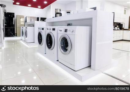Washing machines, refrigerators and other home related appliance or equipment in the retail store