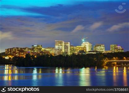 Washington, DC cityscape at the night time