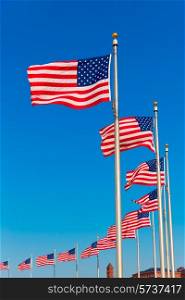 Washington Monument flags in District of Columbia DC USA
