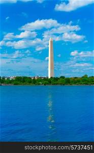 Washington Monument reflected in Tidal Basin District of Columbia USA