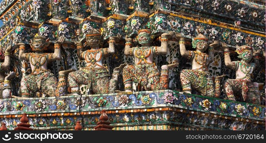 Wat Arun bas relief fragment, Bangkok, Thailand