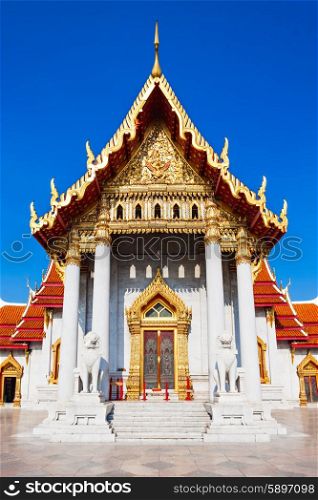 Wat Benchamabophit Dusitvanaram Temple in Bangkok, Thailand. Also known as the Marble Temple.